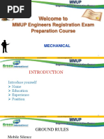 Welcome To: MMUP Engineers Registration Exam Preparation Course