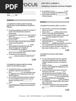 Focus3 2E Unit Test Vocabulary Grammar UoE Unit5 GroupA