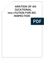 Preparation of An Educational Institution For Inc Inspection