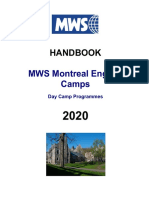 Parent Handbook MWS Montreal English Day Camps