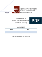 HIS101 Section: 09 Faculty: Ashit Boran Paul: North South University