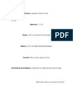 Actividad de Aprendizaje 4. Analizando El Código de Ética Del Psicólogo.