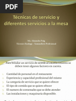 Los Diferentes Tipos de Servicio en La Sala