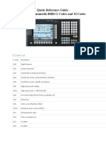Sinumerik 808D G Codes and M Codes