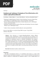 Molecules: Synthesis and Antitumor Evaluation of Novel Derivatives of 6-Amino-2-Phenylbenzothiazoles