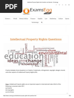 Intellectual Property Rights India Questions and Answers - Examsegg