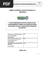 Plan de Respuesta A Emergencia Uso de Cianuro y Sustancias Toxicas - 2022