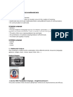 Modulo 2. From Words To Verbal Texts To Multimodal Texts 1) Multimodal Analysis