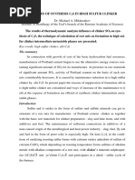 Key Words: High Sulfur Clinker, Alit C S.: The Summary