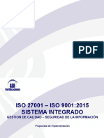 Propuesta Implementación Iso 27001 Iso 9001-2015