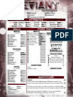 Deviant The Renegades Digital Character Sheet!