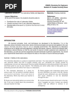 CRI025: Chemistry For Engineers Module #1: Student Activity Sheet