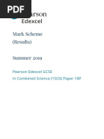 Mark Scheme (Results) Summer 2019: Pearson Edexcel GCSE in Combined Science (1SC0) Paper 1BF