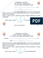 Certificado de Bautismo