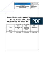 Procedimiento para Identificación de Peligros, Evaluación de Riesgos, Oportunidades y Acciones