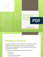 Methods of Research and Thesis Writing