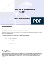 Basic Electrical Engineering EE 223: Topic 9: Multimeter Reading