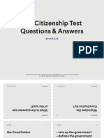 U.S. Citizenship Test Questions & Answers