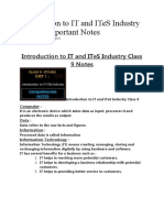 Introduction To IT and ITeS Industry Class 9 Important Notes