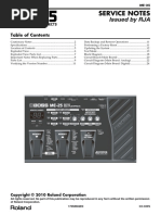 Service Notes: Issued by RJA