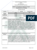 Programa de Formacion - 621303 Gestion Hotelera