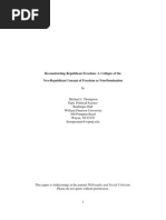 Reconstructing Republican Freedom: A Critique of The Neo-Republican Concept of Freedom As Non-Domination