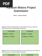 Random Motors Project Submission: Name - Sanjana Shetty