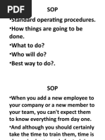 SOP - STD Operating Procedures