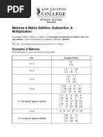 Matrices Addition, Subtraction & Multiplication