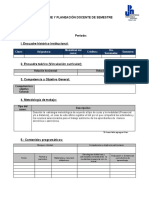 Formato de Encuadre y Planeación Docente de Semestre 2022