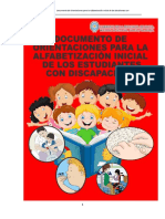 DOCUMENTO DE ORIENTACIONAES PARA LA AFLABETIZACION INICIAL DE LOS ESTUDIANTES CON DISCAPACIDAD-Versión Final