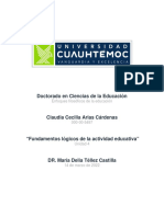 Mapa Conceptual Acerca de Los Fundamentos Lógicos de La Actividad Educativa Arias Cardenas - Actividad 4.2.