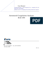 Automated Coagulation Analyzer RAC-050: User Manual