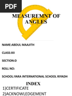 Measuremnt of Angles