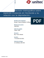 S5-Tarea 5.1 Revisión Bibliográfica Sobre Especies Invasoras en Honduras y Su Relación Con La Depredación