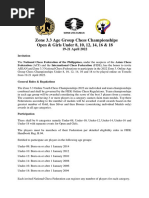 Zone 3.3 Age Group Regulations 2022 Technical Rules and Regulations