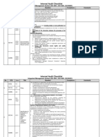 IMS Internal Audit Checklist