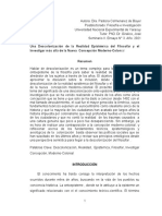 Una Descolonización de La Realidad Epistémica Del Filosofar y El Investigar Más Allá de La Nueva Concepción Moderno-Colonial