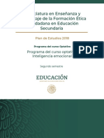 Programa. Optativa. Inteligencia Emocional. 2o.