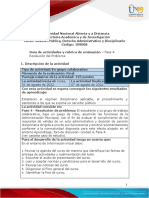 Guía de Actividades y Rúbrica de Evaluación - Fase 4 - Resolución Del Problema