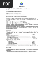 Lista de Exercícios de Contabilidade de Sociedade de Capital Aberto