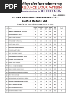 Qualified Students' List - I: (Neet/Jee Aspirants) Rsat 2022 - 17 April 2022