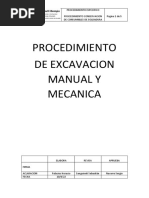 Procedimiento de Excavacion Manual y Mecanica