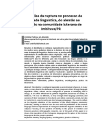 Uma Análise Da Ruptura No Processo de Identidade Linguística, Do Alemão Ao Português Na Comunidade Luterana de ImbituvaPR