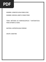 MÉTODOS DE MORFOSCOPICOS Y MATEMATICOS PARA ESTIMAR LA EDAD. Word