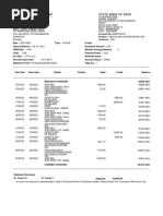 Statement of Account: State Bank of India