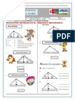 Ejercicios de Relaciones Métricas en Triangulos Rectangulos para Quinto de Secundaria