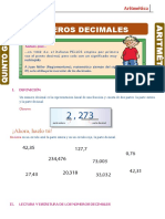 Número Decimal para Quinto Grado de Primaria