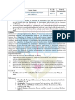 CH401 Transport Phenomena in Processes