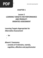 Module 3 Learning Targets For Performance and ProductOriented Assessment